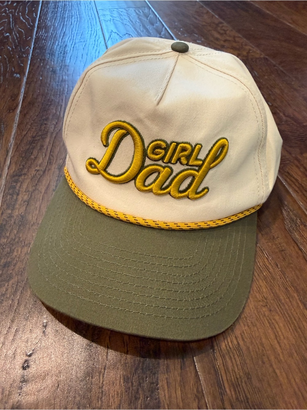 Barstool Sports Girl Dad Retro Rope hat Two-Tone Cream & Olive. EUC